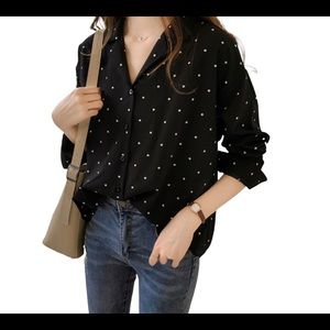 **NEW** Elegant Casual Polka Dots Blouse